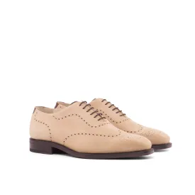 DapperFam Giuliano in Taupe / Dark Brown Men's Italian Croco Embossed Leather & Italian Suede Whole Cut