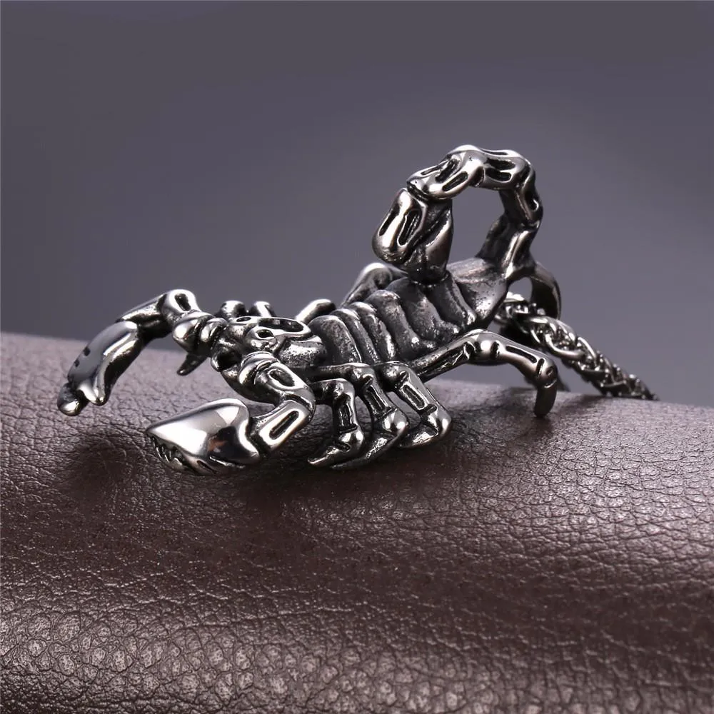 Gold Scorpio Pendant Necklace