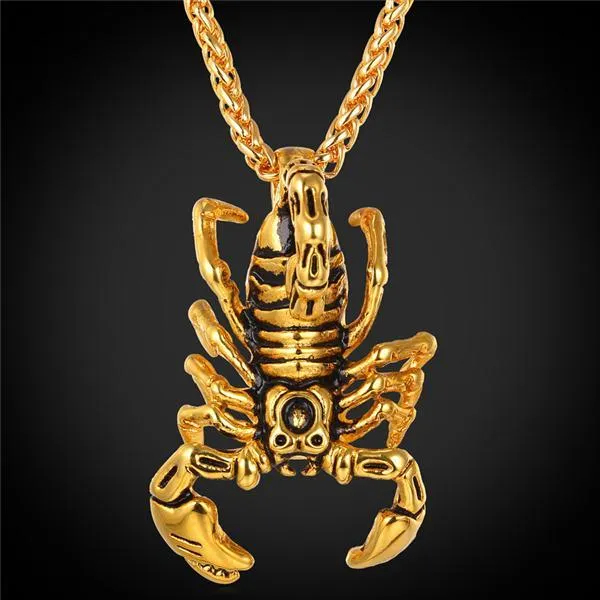Gold Scorpio Pendant Necklace