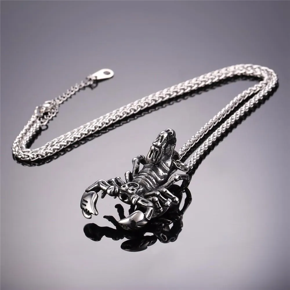 Gold Scorpio Pendant Necklace