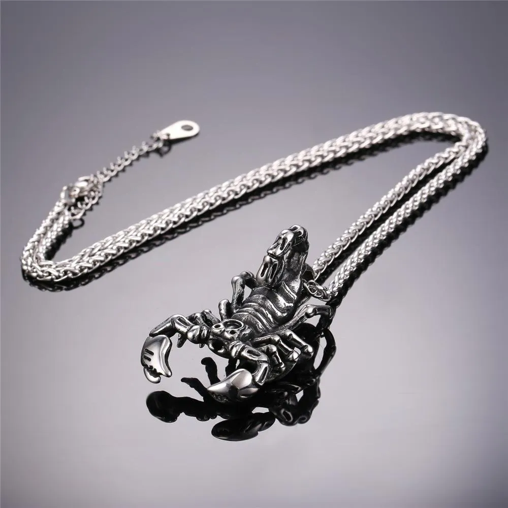 Gold Scorpio Pendant Necklace