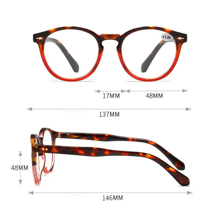 Retro Flexible Durable Portability HD Presbyopic Glasses  200(Beanflower)