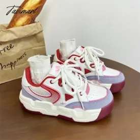 Tavimart Breathable Casual Womens Sports Shoes Comfortable Mixed Color Vintage Fashion Sneakers Mesh Platform New Ladies Footwear