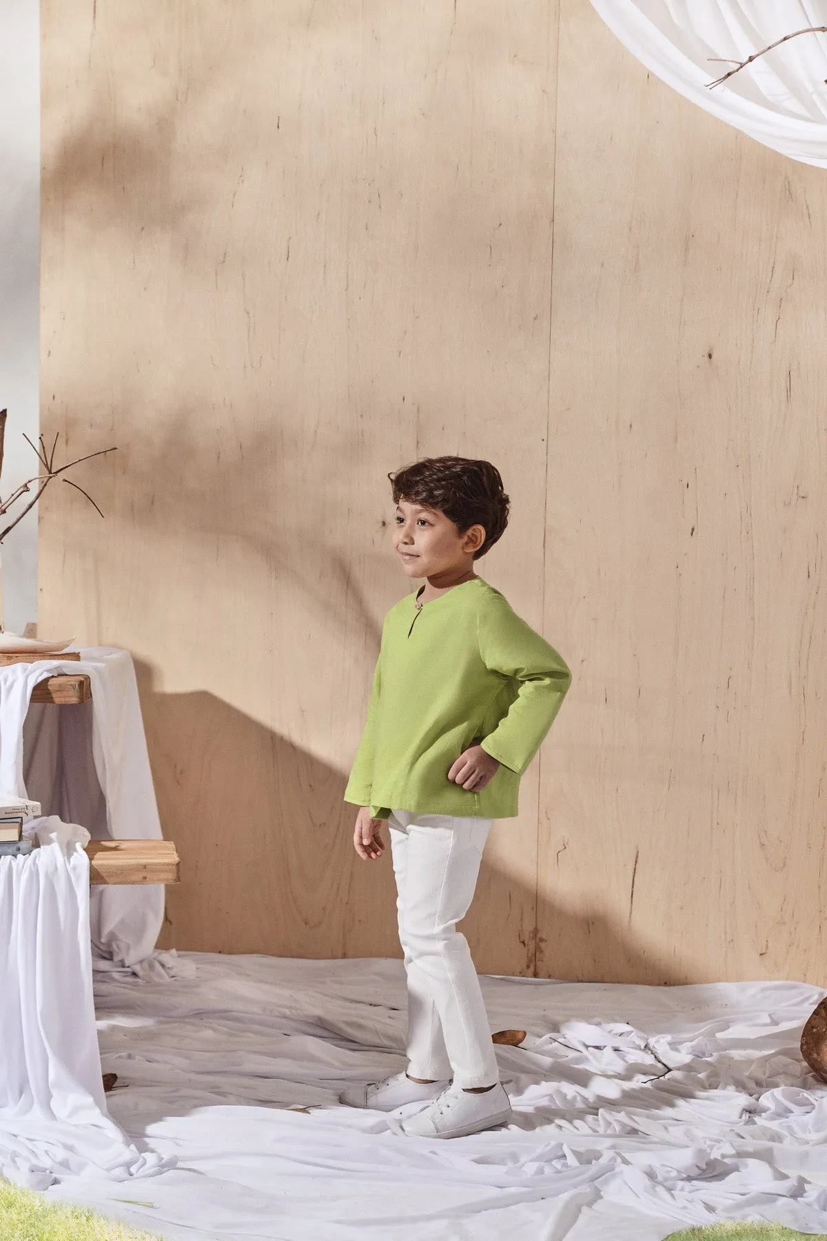 The Balik Kurta - Lime Green