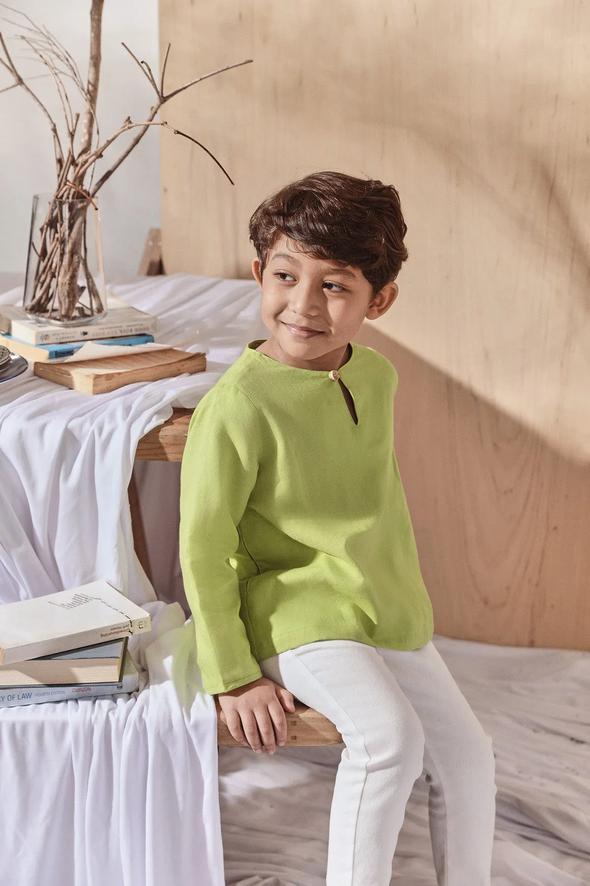 The Balik Kurta - Lime Green